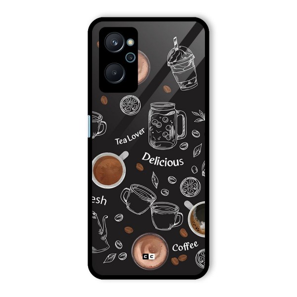 Tea And Coffee Mixture Glass Back Case for Realme 9i