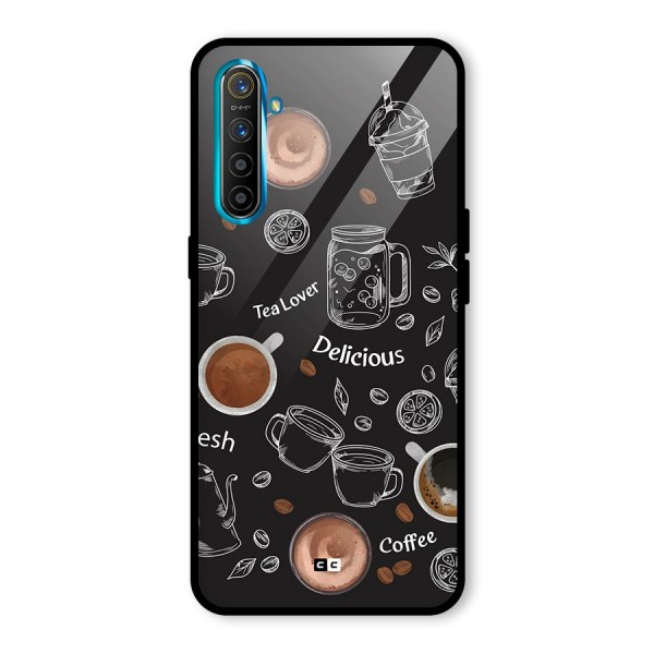 Tea And Coffee Mixture Glass Back Case for Realme X2