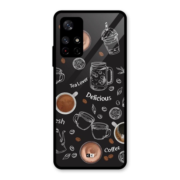 Tea And Coffee Mixture Glass Back Case for Redmi Note 11T 5G