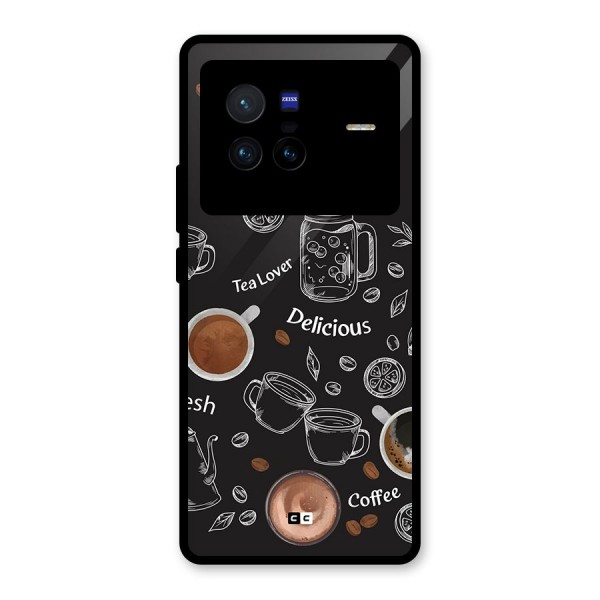 Tea And Coffee Mixture Glass Back Case for Vivo X80