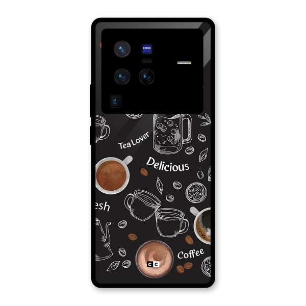 Tea And Coffee Mixture Glass Back Case for Vivo X80 Pro