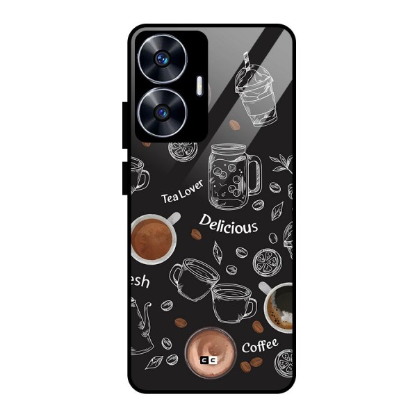 Tea And Coffee Mixture Glass Back Case for realme C55