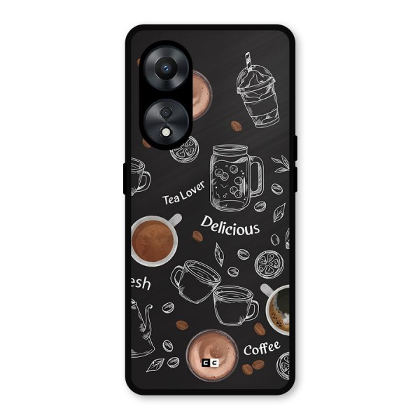 Tea And Coffee Mixture Metal Back Case for Oppo A78