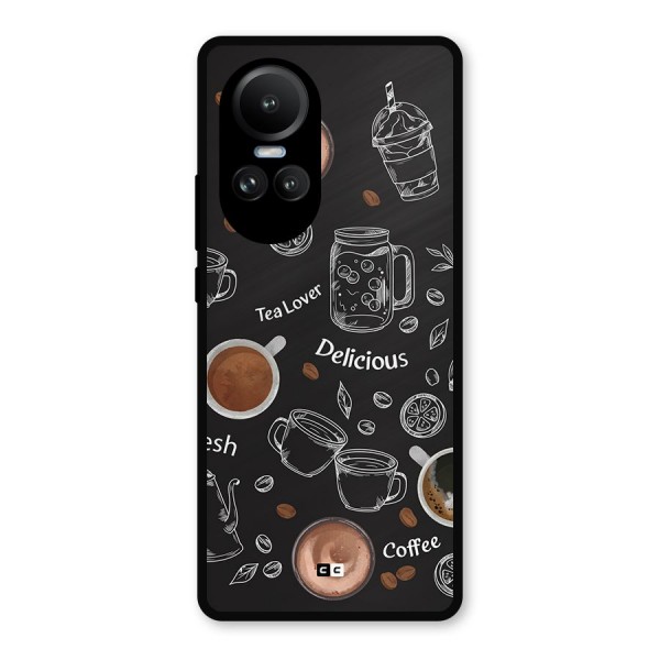 Tea And Coffee Mixture Metal Back Case for Oppo Reno10