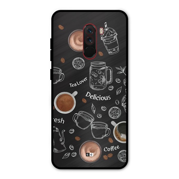 Tea And Coffee Mixture Metal Back Case for Poco F1