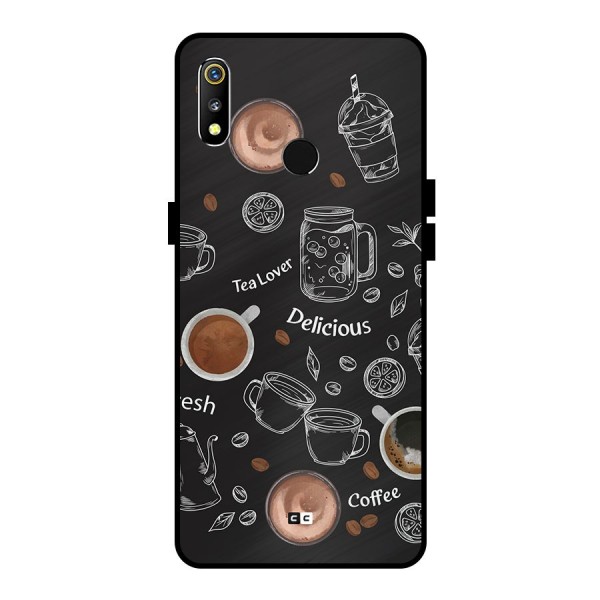 Tea And Coffee Mixture Metal Back Case for Realme 3