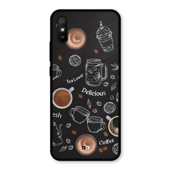 Tea And Coffee Mixture Metal Back Case for Redmi 9i