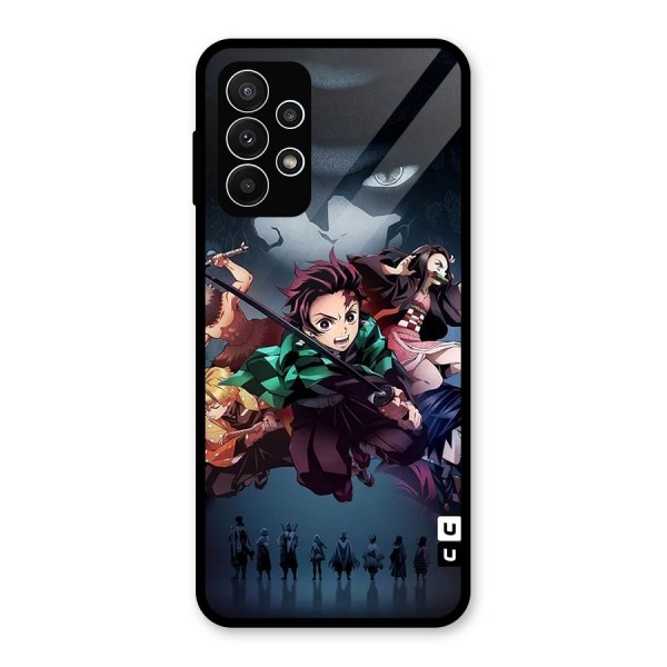 Team Demon Slayer Glass Back Case for Galaxy A23