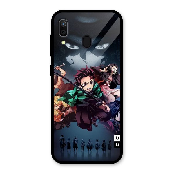 Team Demon Slayer Glass Back Case for Galaxy A30