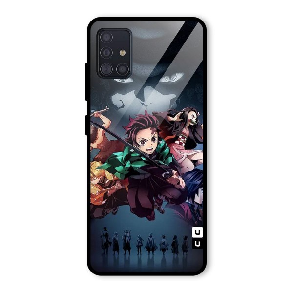 Team Demon Slayer Glass Back Case for Galaxy A51