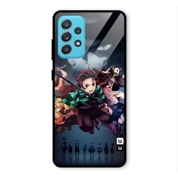 Team Demon Slayer Glass Back Case for Galaxy A52s 5G