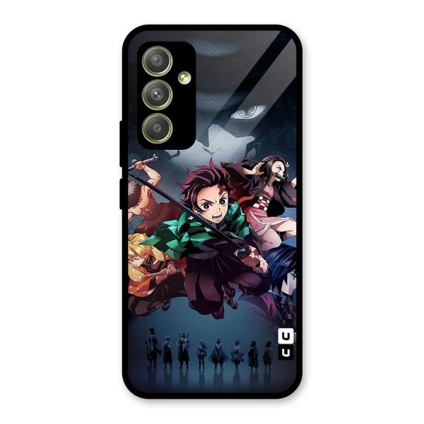 Team Demon Slayer Glass Back Case for Galaxy A54