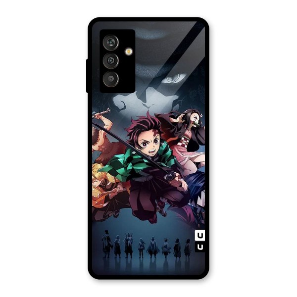 Team Demon Slayer Glass Back Case for Galaxy M13