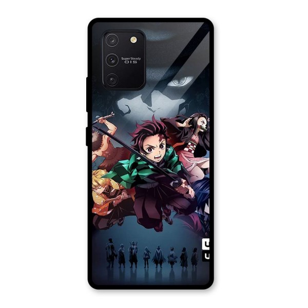 Team Demon Slayer Glass Back Case for Galaxy S10 Lite