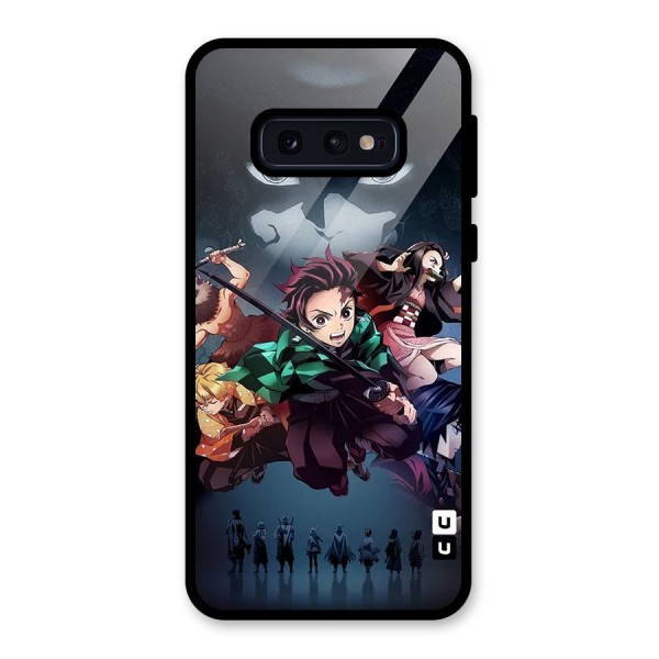 Team Demon Slayer Glass Back Case for Galaxy S10e