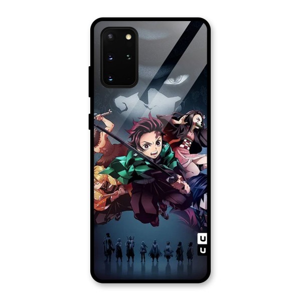 Team Demon Slayer Glass Back Case for Galaxy S20 Plus