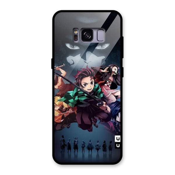 Team Demon Slayer Glass Back Case for Galaxy S8