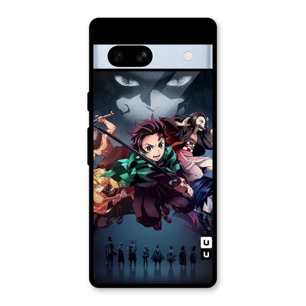 Team Demon Slayer Glass Back Case for Google Pixel 7a