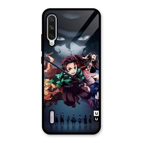 Team Demon Slayer Glass Back Case for Mi A3