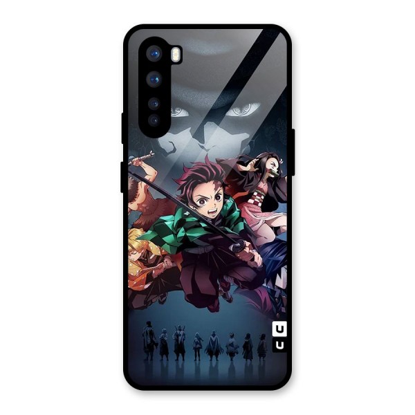 Team Demon Slayer Glass Back Case for OnePlus Nord