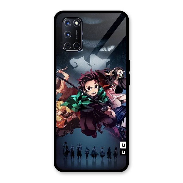 Team Demon Slayer Glass Back Case for Oppo A52