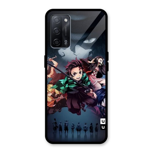 Team Demon Slayer Glass Back Case for Oppo A53s 5G