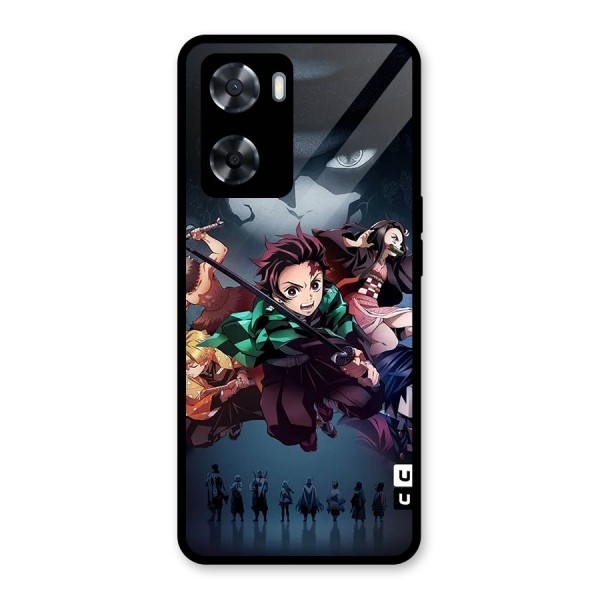 Team Demon Slayer Glass Back Case for Oppo A57 2022