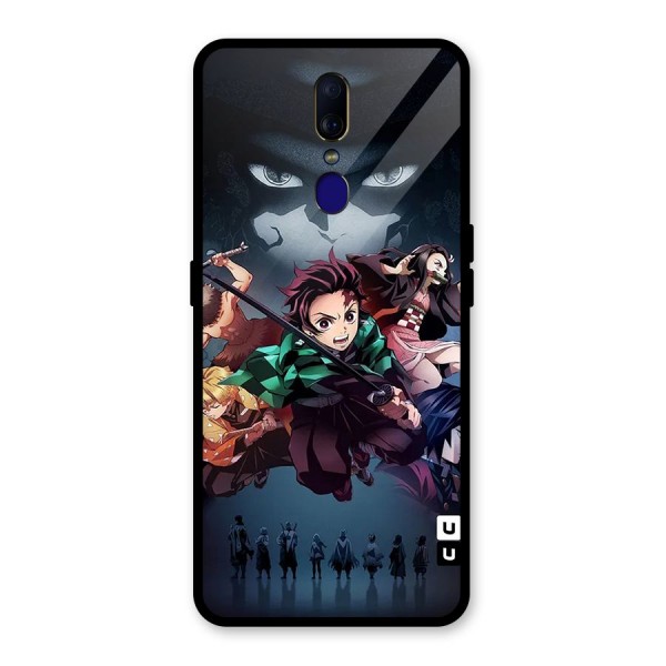 Team Demon Slayer Glass Back Case for Oppo F11