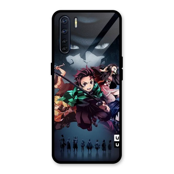 Team Demon Slayer Glass Back Case for Oppo F15