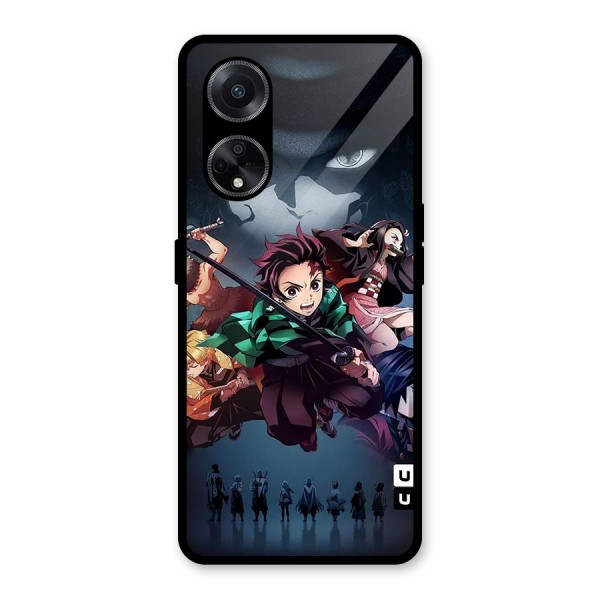 Team Demon Slayer Glass Back Case for Oppo F23