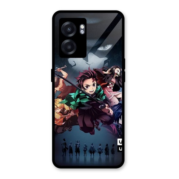 Team Demon Slayer Glass Back Case for Oppo K10 (5G)