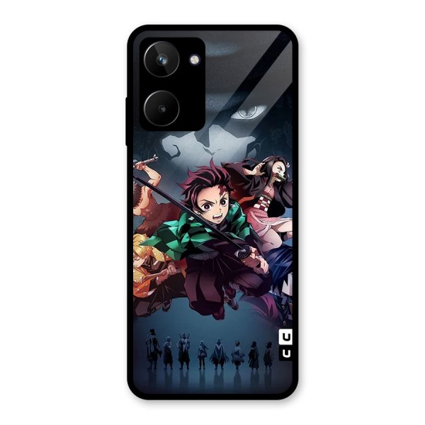 Team Demon Slayer Glass Back Case for Realme 10