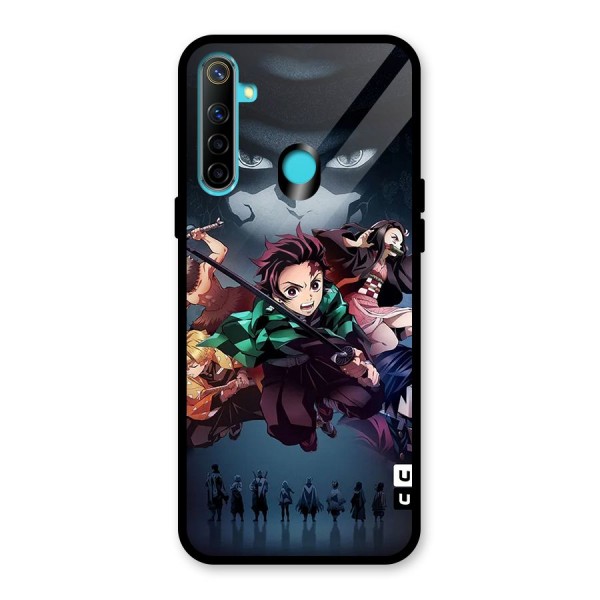 Team Demon Slayer Glass Back Case for Realme 5