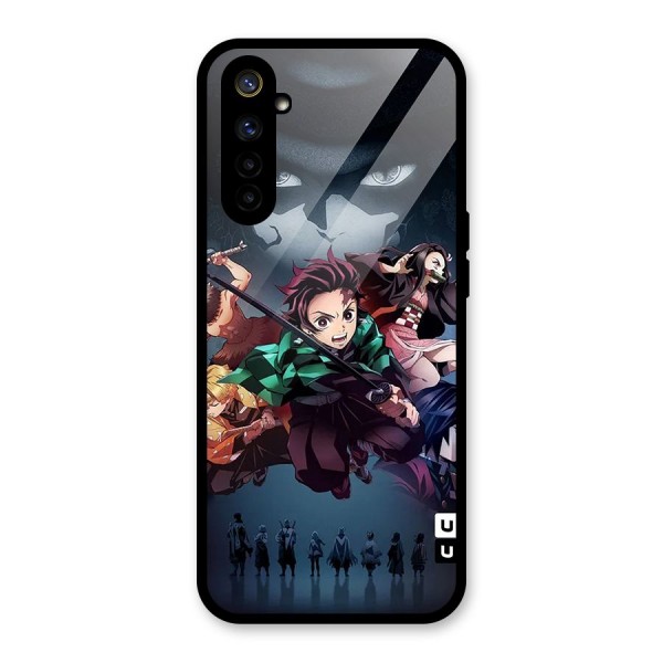 Team Demon Slayer Glass Back Case for Realme 6