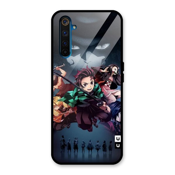 Team Demon Slayer Glass Back Case for Realme 6 Pro