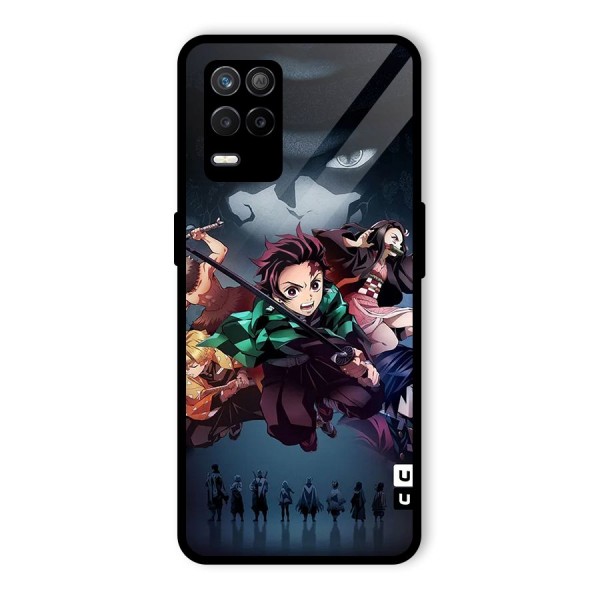 Team Demon Slayer Glass Back Case for Realme 9 5G