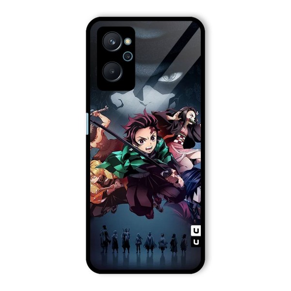 Team Demon Slayer Glass Back Case for Realme 9i