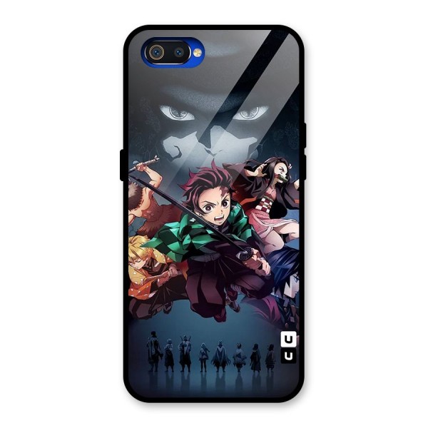 Team Demon Slayer Glass Back Case for Realme C2