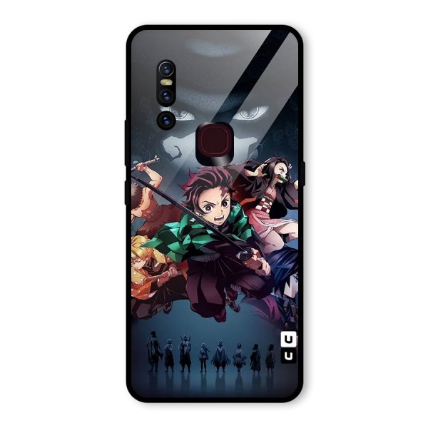 Team Demon Slayer Glass Back Case for Vivo V15