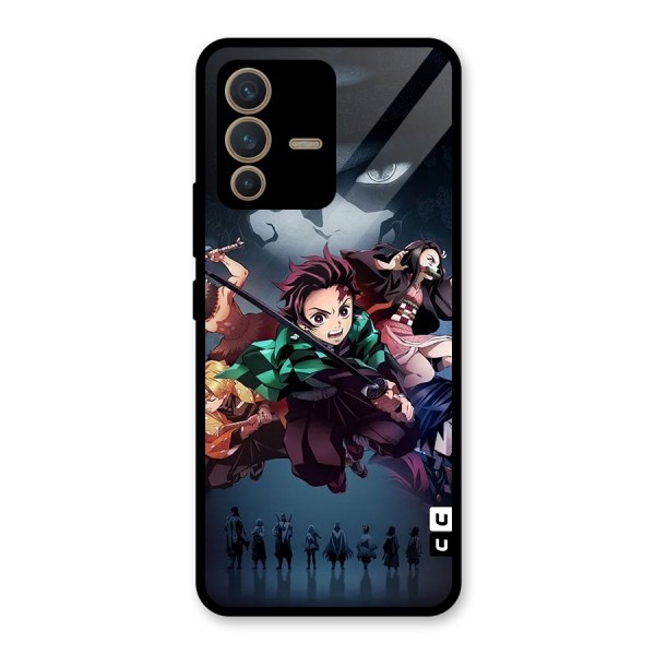 Team Demon Slayer Glass Back Case for Vivo V23 5G