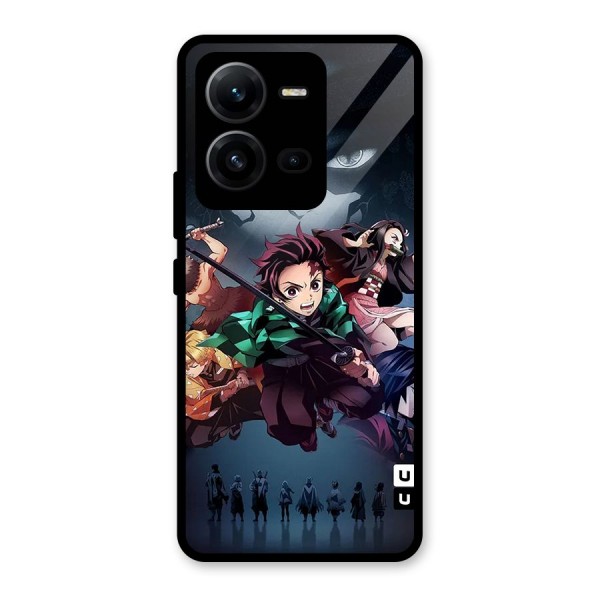 Team Demon Slayer Glass Back Case for Vivo V25