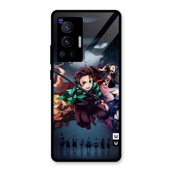 Team Demon Slayer Glass Back Case for Vivo X70 Pro