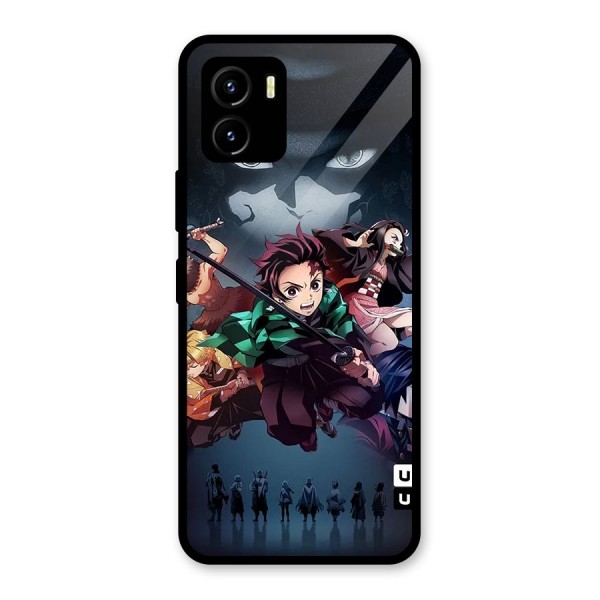 Team Demon Slayer Glass Back Case for Vivo Y15s