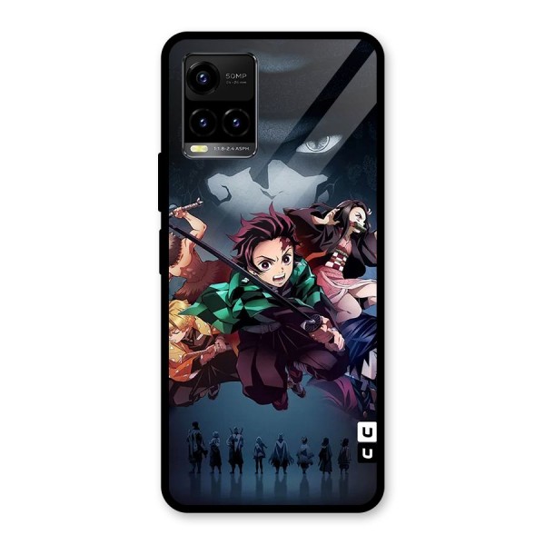 Team Demon Slayer Glass Back Case for Vivo Y21A