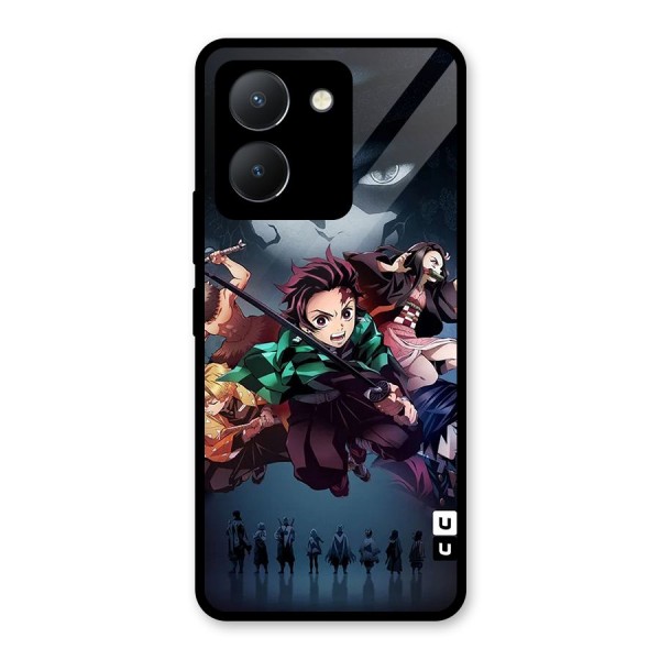 Team Demon Slayer Glass Back Case for Vivo Y36