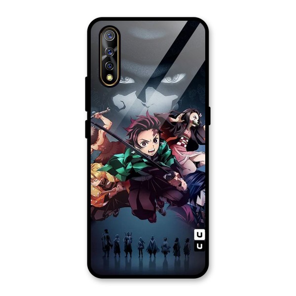 Team Demon Slayer Glass Back Case for Vivo Z1x