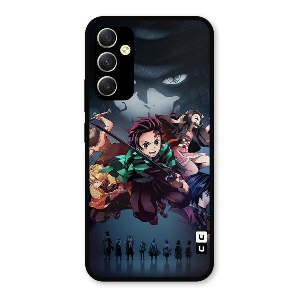 Team Demon Slayer Metal Back Case for Galaxy A34