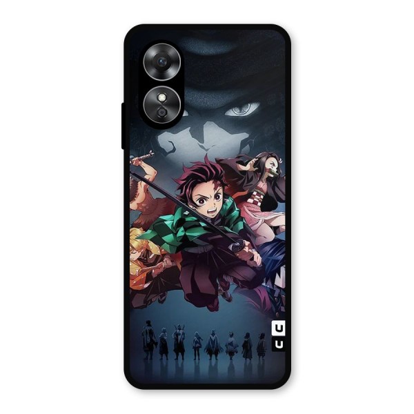 Team Demon Slayer Metal Back Case for Oppo A17