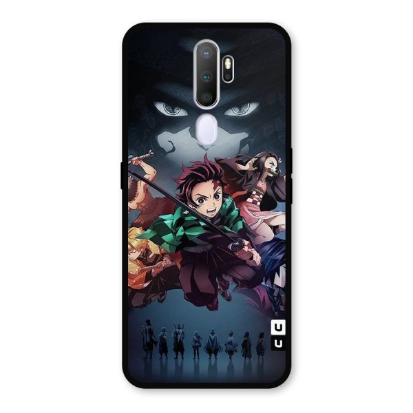 Team Demon Slayer Metal Back Case for Oppo A5 (2020)