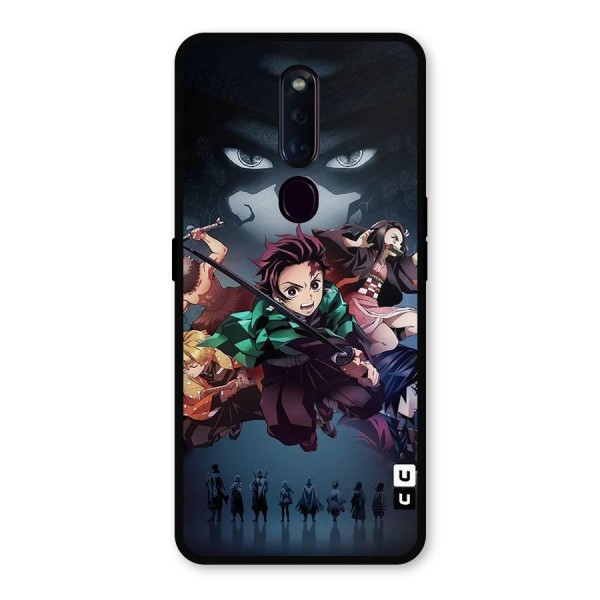 Team Demon Slayer Metal Back Case for Oppo F11 Pro